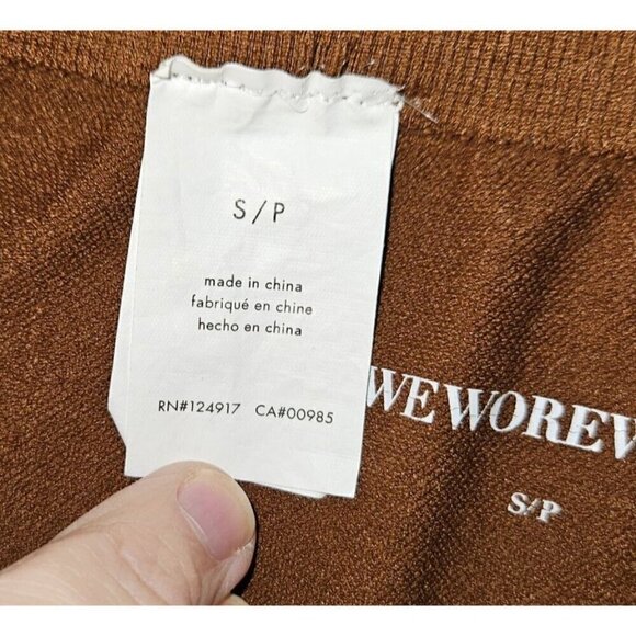 We Wore What Seamless High Waisted Leggings Sz S Brunette Brown Heavyweight NEW - Picture 11 of 13